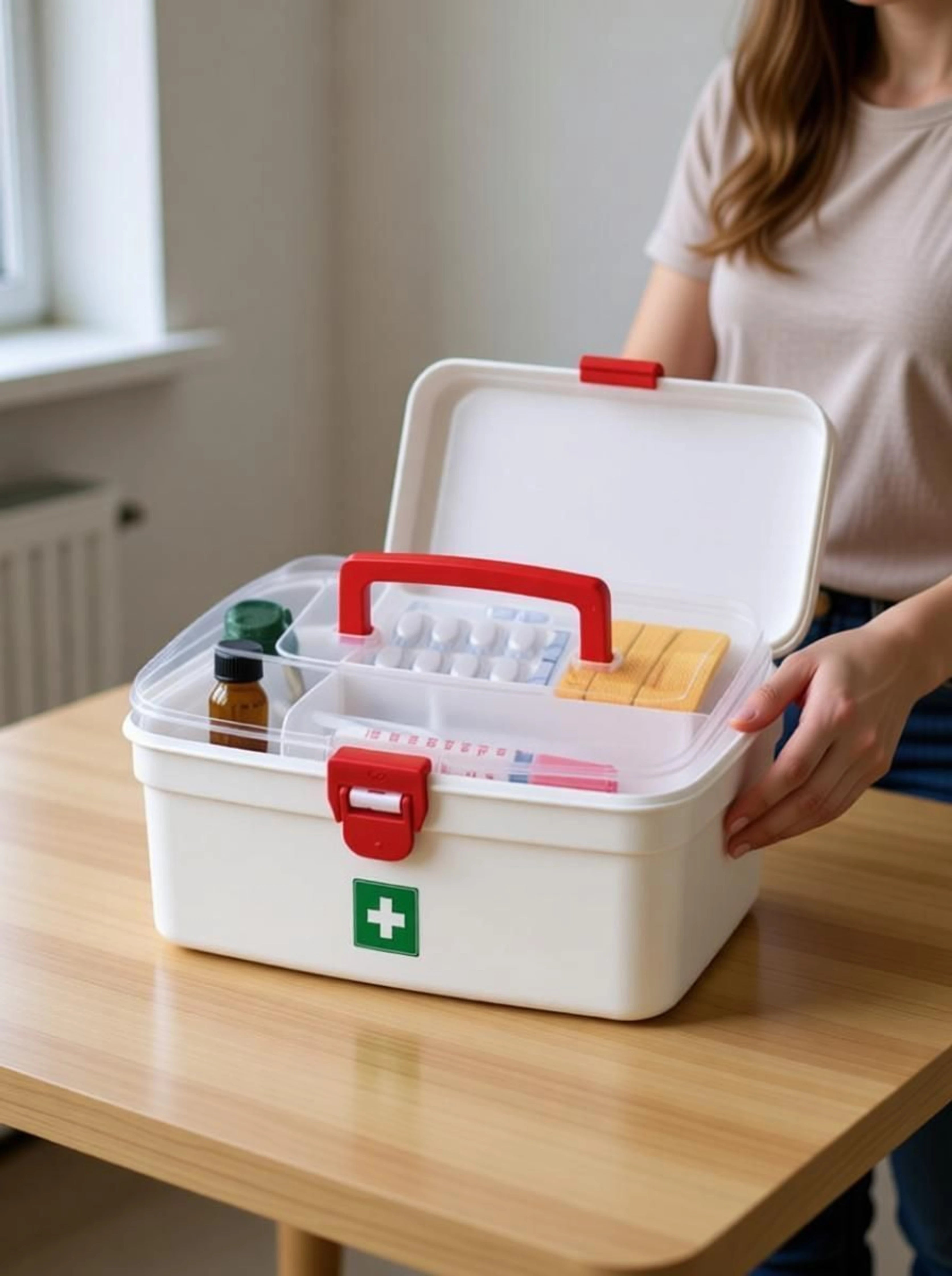 Medicine Organizer First Aid Storage Box Multi Layer