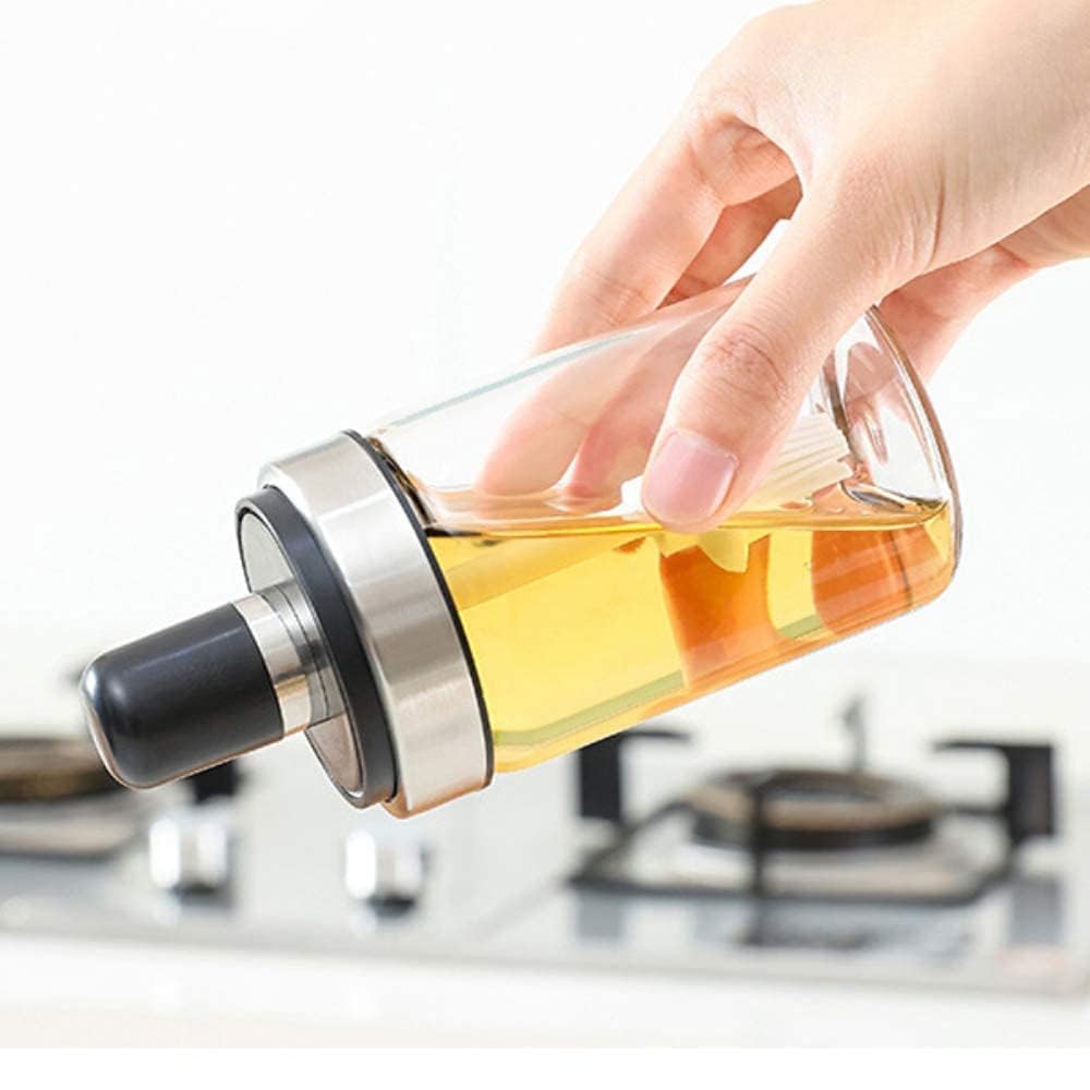 250ml Borosilicate Glass Oil Dispenser Bottle with Brush