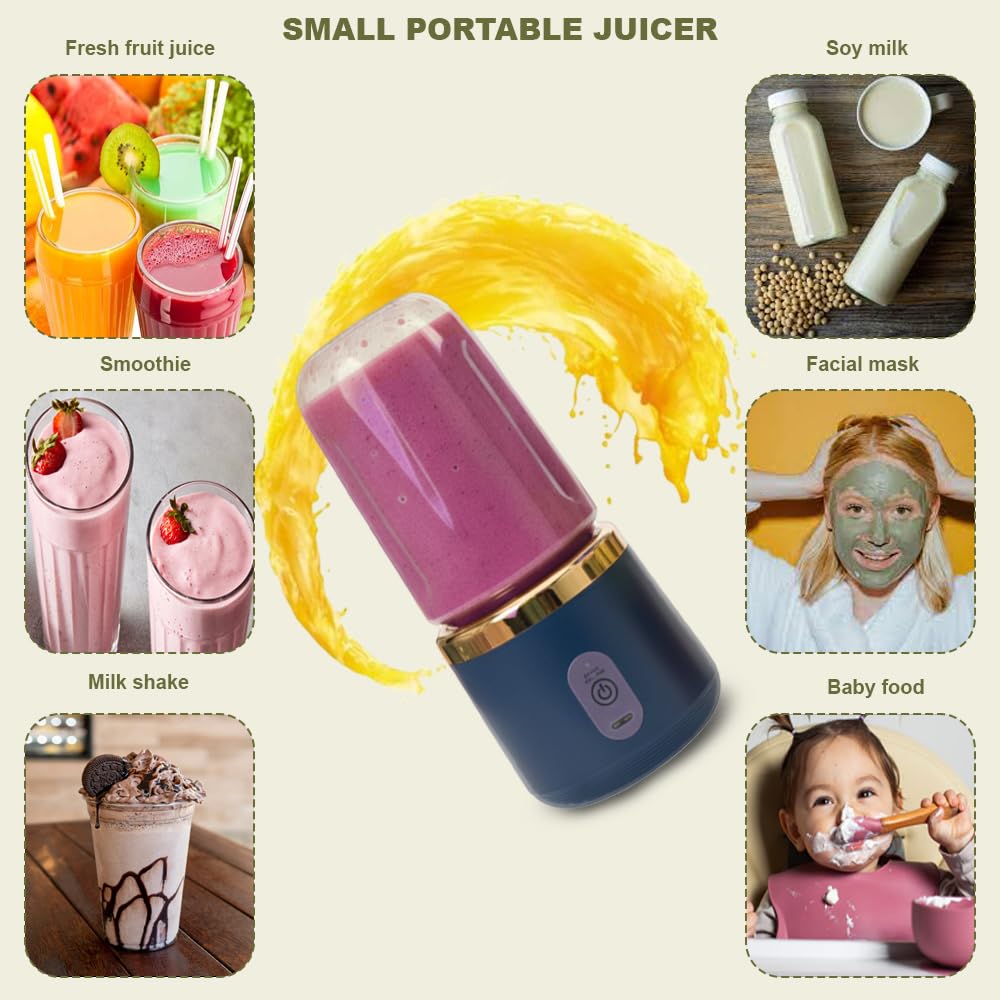 Portable USB Rechargeable Blender 500ml 6 Blade Smoothie Juicer