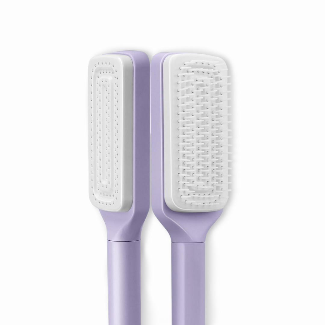 Self Cleaning Hair Detangler Brush for Women & Kids | Anti-Static Wet & Dry Hair Brush with Scalp Massage Bristles